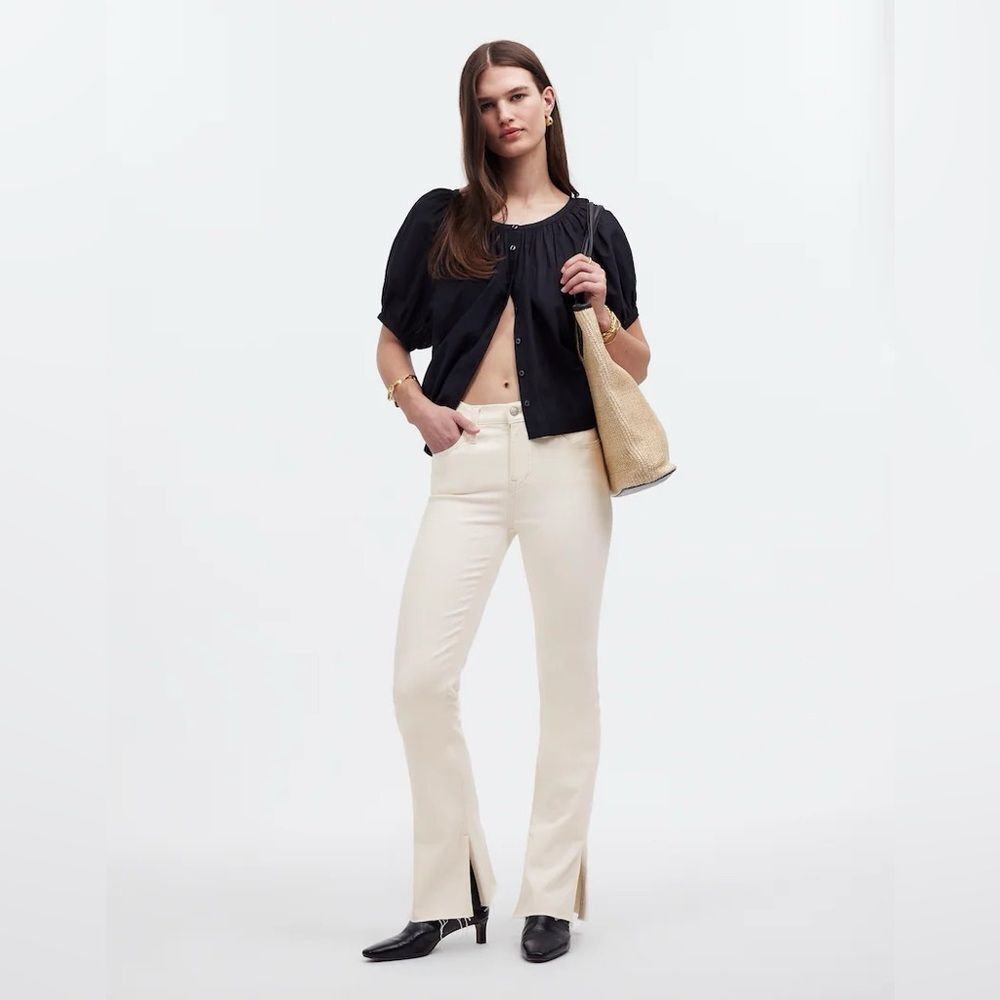 NWT Madewell Petite Kick Out Full-Length Jeans in Vintage Canvas Raw Hem Edition